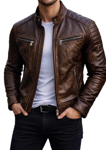 Herren echtleder cafe racer - echtleder,