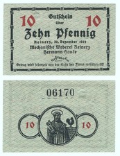 ⛧REINERZ 1919 in Schlesien / DUSZNIKI ZDRÓJ: "Mechanische Weberei", 10 PFENNIG