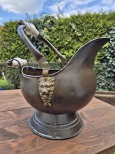 Alter Messing Kaminbehälter