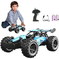 Ferngesteuertes Auto Offroad Draußen 2-Akku 1:18 15 km/h RC Buggy Rennwagen Blau