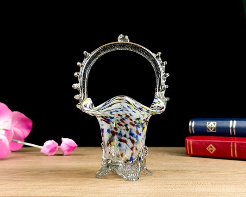 Vintage murano glas korb - glas,