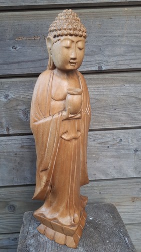 40cm stehender holz buddha - 40cm,