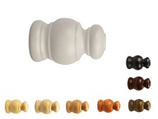 Endstück Abschlusskappen Holz lackiert für 28 mm Gardinenstangen im 2er Set