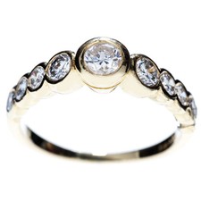 Diamant Ring aus 750er Gelbgold 18K 9 Diamanten ca. 1,2ct Ringgröße 53 Geschenk