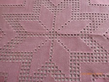 hardanger decke altrosa, 79 x 77cm, wunderbare  stickarbeit