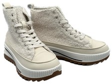 High Top Damen Sneaker beige Fell Turnschuhe hohe Kinder Schuhe Gr. 38 #054
