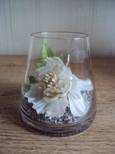 DEKO GLAS / MIT BLUME & GRANULAT