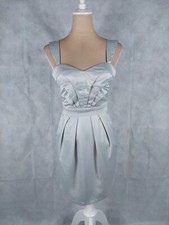 Kleid Lipsy London Gr. UK 8 (34/XS/36/S) grau silber elegant Abendkleid dress