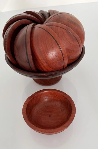 Holzschalen set rotbraun - set,