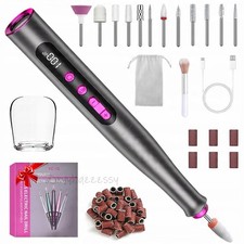 Profi Nagelfräser Elektrische Nagelfeile Akku 35000 U/min Kabellos USB 11-in-1