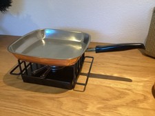 Spring Fondue Rechaud Topf Set Switzerland Kupfer Vintage Mid Century Culinox