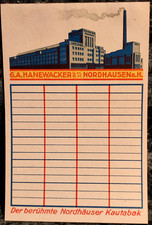 Kautabak G.A. Hanewacker Nordhausen, Fabrikansicht, alte Rechung/Werbung um 1930