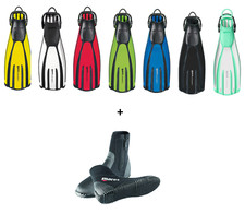 Mares Quattro+ Geräteflossen incl. Bungee Straps u. Mares Classic Füßlinge 35-47