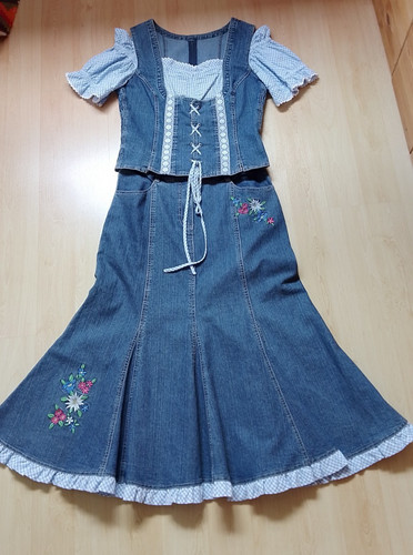 Süßes jeans midi dirndl - süßes,
