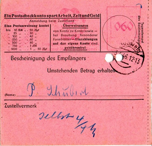 Postanweisung sbz 1946 - -,