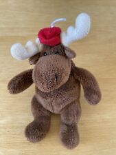 Kleiner Elch mit roter Mütze - braun - Stofftier - Kuscheltier