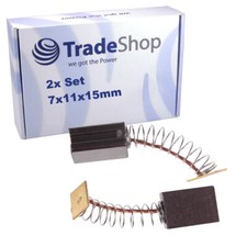 2x Motorkohlen Kohlebürsten 7x11x15mm für Meister Craft MHRW 1200, MGS 800