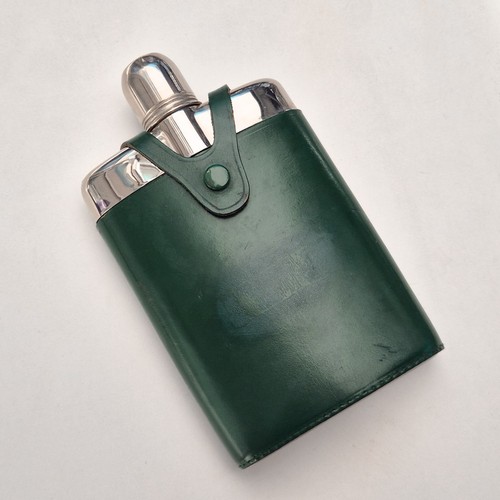 Vintage flachmann glasflasche - flachmann,