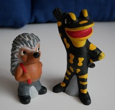 Salamander Quietschfiguren 2 Stck. Lurchi + Igel Vintage, recht gut erhalten