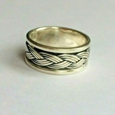 Ring Ehering Bandring mit Zopfmuster Silber 925 Gr. 53, 58 (J566)