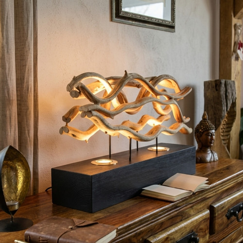 Lianenholz tischlampe 62cm - lianenholz,
