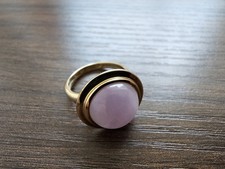 375 Gold Ring Milky Kunzit Gr. 53 9 K Gelbgold