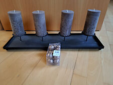 Adventskranz Rechteckig 4 neue Kerzen und Kugeln