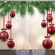 Weihnachten Rustikale Gardine Red Ball Ribbons