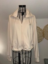 adidas Damen Jacke M (38/10) Creme Fleece Zip-Jacke Sport Freizeit sehr gut