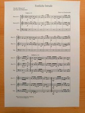 Musiknoten : Festliche Intrade-Trio für 2 Hörner In F und Tuba.