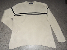 Herren Rippstrickpullover Beige/Schwarz Gr. 52/54 Cotton Republic