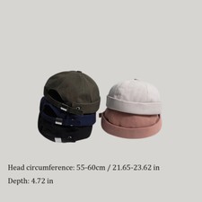 Herren Einfarbig Totenkopfkappe Docker Cap Matrose Krempe Hip Hop Hut Streetwear