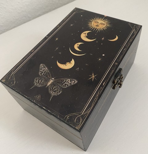 Holzschatulle schwarz mond und - holzschatulle,