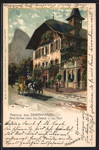 Lithographie oberammergau - lithographie,