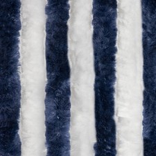 Flauschvorhang Türvorhang 56 x185 Chenille Wohnwagen Camping blau-weiss Fussball