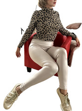 Damen Kunstlederleggins