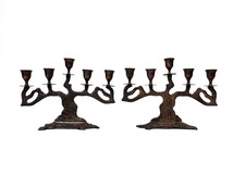 Atemberaubendes Paar Mid Century Antroposoph Kerzenständer in Baumform Kerzenständer