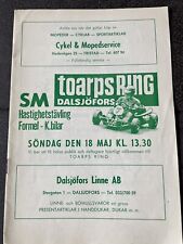 Programmheft Formel Kart Dalsjöfors Schweden 1969 GoKart  Rennprogramm