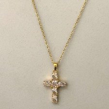 Halskette Kreuz mit Zirkonia