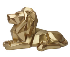 Deko Figur Löwe gold kubistisch Sternzeichen König Lion Dekoobjekt Skulptur 9
