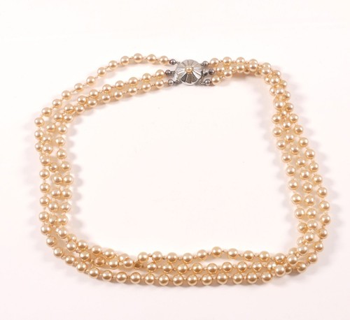 Collier dreireihig weiße - collier,