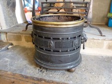 ANTIKER VIKTORIANISCHER METALL/MESSING FEUERKOHLEEIMER & EINSATZ, LÖWENKOPFGRIFFE