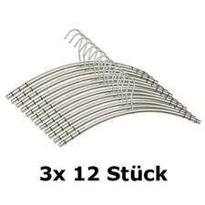 36 Stück Kleiderbügel Edelstahl matt poliert Garderobenbügel rutschfest 