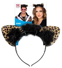 KARNEVAL FASCHING HALLOWEEN KOSTÜM ZUBEHÖR HAARREIF LEOPARD OHREN MIT STRASS NEU