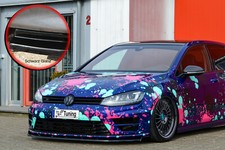 Schwert Frontspoiler mit Wing aus ABS für VW Golf 7 R mit ABE schwarz glanz