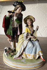 Unterweissbach / Volkstedt Porzellanfigurengruppe – Rokoko Musikantenpaar