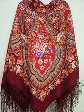 Pavlovo Posad original russischer Schal Tuch, 100% Wolle, 148x148 cm, neu