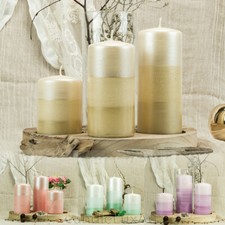 Stumpen Kerzen Satin Perlmutt