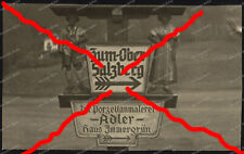 Foto-AK-Obersalzberg-Berchtesgaden-Porzellanmalerei Adler-Wegweiser-Schild-2