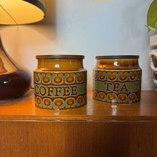 Hornsea Bronte Vorratsdose Duo Paar, Kaffee- und Teekanne, Mid Century Modern